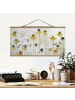 WALLART Stoffbild mit Posterleisten - Zarte Helenium Blüten in Creme-Beige