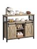 VASAGLE Sideboard Daxton in Türkisbraun-Tintenschwarz - (B)33 x (H)80 x (T)100 cm