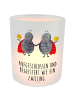 Mr. & Mrs. Panda Kerzenhalter Sternzeichen Zwilling mit Spruch in Transparent