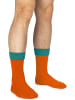 normani 1 Paar Socken Bi-Color in Orange/Türkis