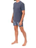 NORMANN Schlafanzug kurzarm Shorty Karohose in navy