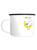 Mr. & Mrs. Panda XL Emaille Tasse Panda Easy mit Spruch in Weiß