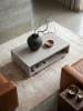 KADIMA DESIGN Couchtisch 100x50x25 cm Sandfarben Sofatisch in Stein-Optik Modern, in Beige