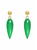 Gemshine Ohrringe Chalcedon Cabochon Tropfen in gold coloured
