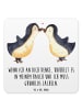 Mr. & Mrs. Panda Untersetzer Pinguine Kuss mit Spruch in Weiß