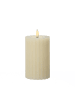 MARELIDA LED Kerze LIV mit Rillen Echtwachs H: 14,5cm in creme