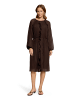 CARTOON Chiffonkleid mit Rüschen in Dunkelbraun