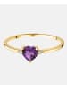 Diamant L'éternel Ring aus 375 Gelbgold mit 0.41 Karat Diamant mit Amethyst