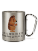 Mr. & Mrs. Panda Tasse Igel Kuchenstück mit Spruch in Silber