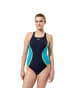 Speedo Badeanzug Solid Splice Medalist  in schwarz