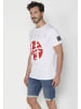KOROSHI Kurzarm T-Shirt in weiß