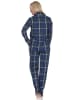 NORMANN Schlafanzug Pyjama langarm durchknöpfbar Jersey in marine