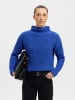 SELECTED FEMME Gemütlicher Strickpullover mit Rollkragen und Seitenschlitz in Blau-2