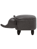 Beliani Tierhocker ELEPHANT in Grau/Braun - (W) 70 x (H) 35 x (L) 32 cm