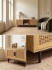 KADIMA DESIGN Lowboard Eiche-Dekor mit Wiener Geflecht 120x45,5x40 cm TV-Kommode