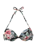 LASCANA Push-Up-Bikini-Top in schwarz bedruckt