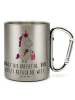 Mr. & Mrs. Panda Karabiner Tasse Einhorn Gemüse mit Spruch in Silber