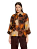 CARTOON Oversize-Bluse mit Muster in Camel/Braun