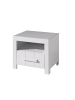 58 aufm Kessel NACHTSCHRANK Karalynn 50x39x42 mit Schublade aus MDF in Weiß