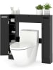 COSTWAY Toilettenschrank mit 2 Türen 89 x 18 x 99 cm in Schwarz