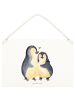 Mr. & Mrs. Panda Deko Schild Pinguin umarmen ohne Spruch in Weiß