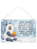 Mr. & Mrs. Panda Schild Panda Winter Pommes Design mit Spruch in Weiß