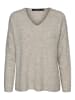 Vero Moda Strickpullover V-Ausschnitt Langarm Sweater in Beige