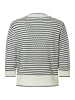 More & More fein gestreifte Halbarm-Strickjacke in marine/offwhite