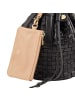 DuDu Filicudi Beuteltasche Leder 14 cm in black rose