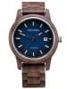 Holzkern Herren-Uhr Automatik Nightbird Walnuss/Blau