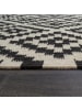 KADIMA DESIGN Teppich Kurzflor Rauten Wohnzimmer schmutzabweisend in Schwarz