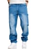 SOUL STAR Jeans - S2CHEB Lange Hose Carpenter Bermuda Regular-Fit Workwear in Light Blue