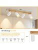 ZMH Deckenleuchte in Weiß 4-flammige GU10 LED Holz Vintage schwenkbar Deckenspots