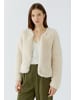 Oui Nahtlose Strickjacke mit Hakenverschluss in Whitecap Gray