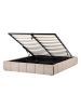 Beliani Doppelbett GENAS in Beige/Schwarz - (W) 152 x (H) 32 x (L) 214 cm