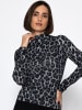 SASSYCLASSY Langarmshirt im Leo-Print in Grau