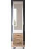 Inn.Furn Kompaktgarderobe weiß, Eiche Nox, Garderobe mit Spiegel 45 x 190 cm