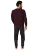 NORMANN langarm Frottee Pyjama Schlafanzug Bündchen - 67706 in rot