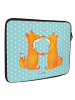Mr. & Mrs. Panda Laptop Tasche Füchse Liebe ohne Spruch in Türkis Pastell