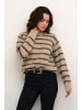 Kaffe Strickpullover KAtrina Regular fit in Feather gray melange stripe