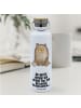 Mr. & Mrs. Panda Isolierflasche Bär sitzend mit Spruch in Weiß