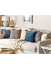 Beliani Dekokissen MITELLA in Blau/Orange - (W) 45 x (H) 10 x (L) 45 cm