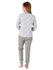 NORMANN Pyjama langarm Schlafanzug Bündchen Streifen - 69564 in grau
