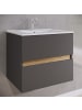 VCM  2 tlg. Badmöbel-Set mit Waschbecken Cosila-I 61 cm in Anthrazit / Honig-Eiche