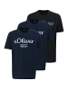 S. Oliver T-Shirt Basic in Blau / schwarz