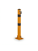 relaxdays 4 x Absperrpfosten in Gelb/ Schwarz - (B)15 x (H)65 x (T)13 cm