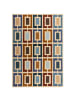 KADIMA DESIGN Wollteppich Geometrisch, Retro-Stil, Wohnzimmer in Multicolor-Blau