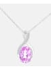 Diamant L'éternel Halskette mit Anhänger aus 375 Weißgold mit Diamant mit Saphir