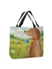 Mr. & Mrs. Panda Henkeltasche Hund Blume Design ohne Spruch in Weiß