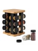 relaxdays Gewürzkarussell "12 Gläser" in Natur/ Schwarz - (B)18,5 x (H)21 x (T)18,5 cm